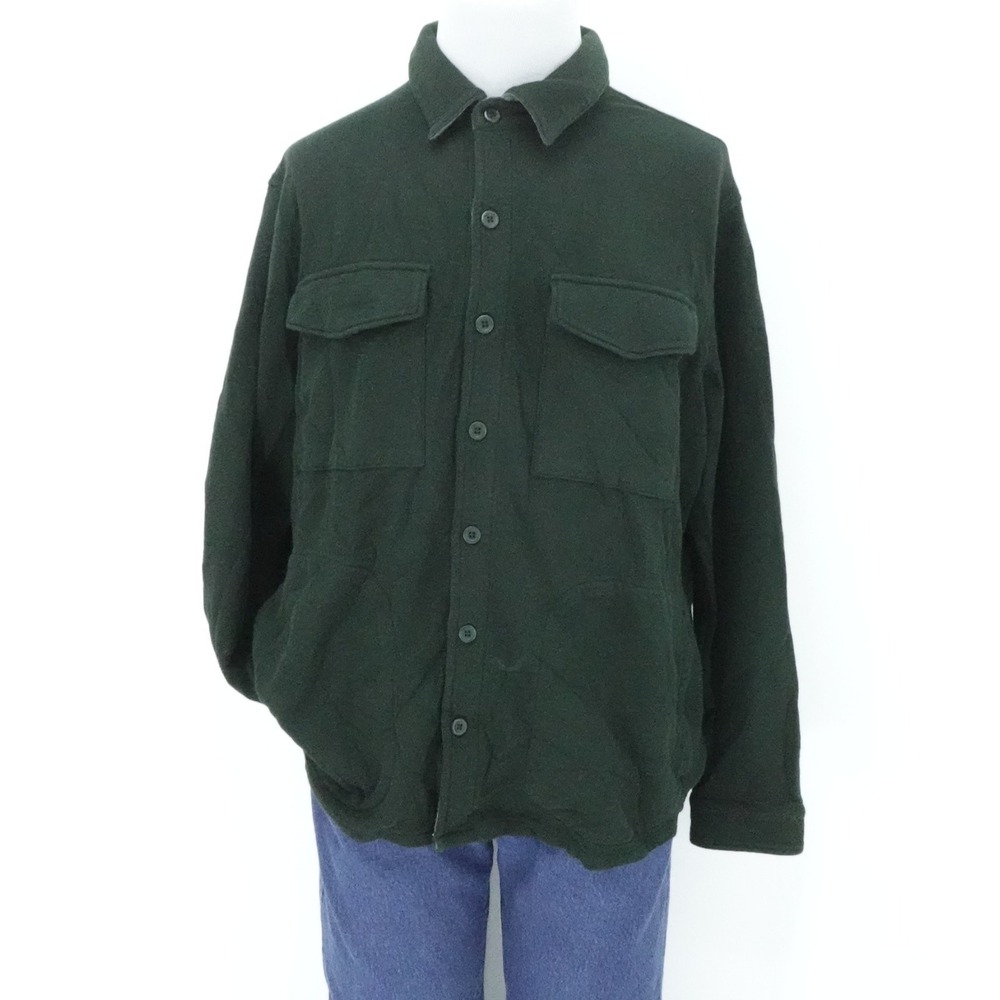 Vince Shirt Mens XL Green Button Front Overshirt Heavyweight Outdoors Casual